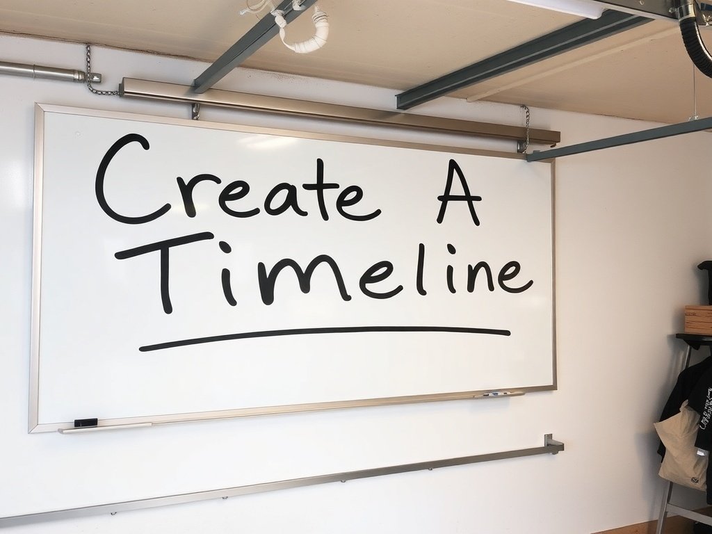 A wall with a timeline of sticky notes, showing a detailed project plan.